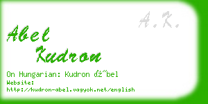 abel kudron business card